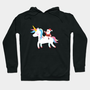 Christmas Santa Riding Unicorn Hoodie